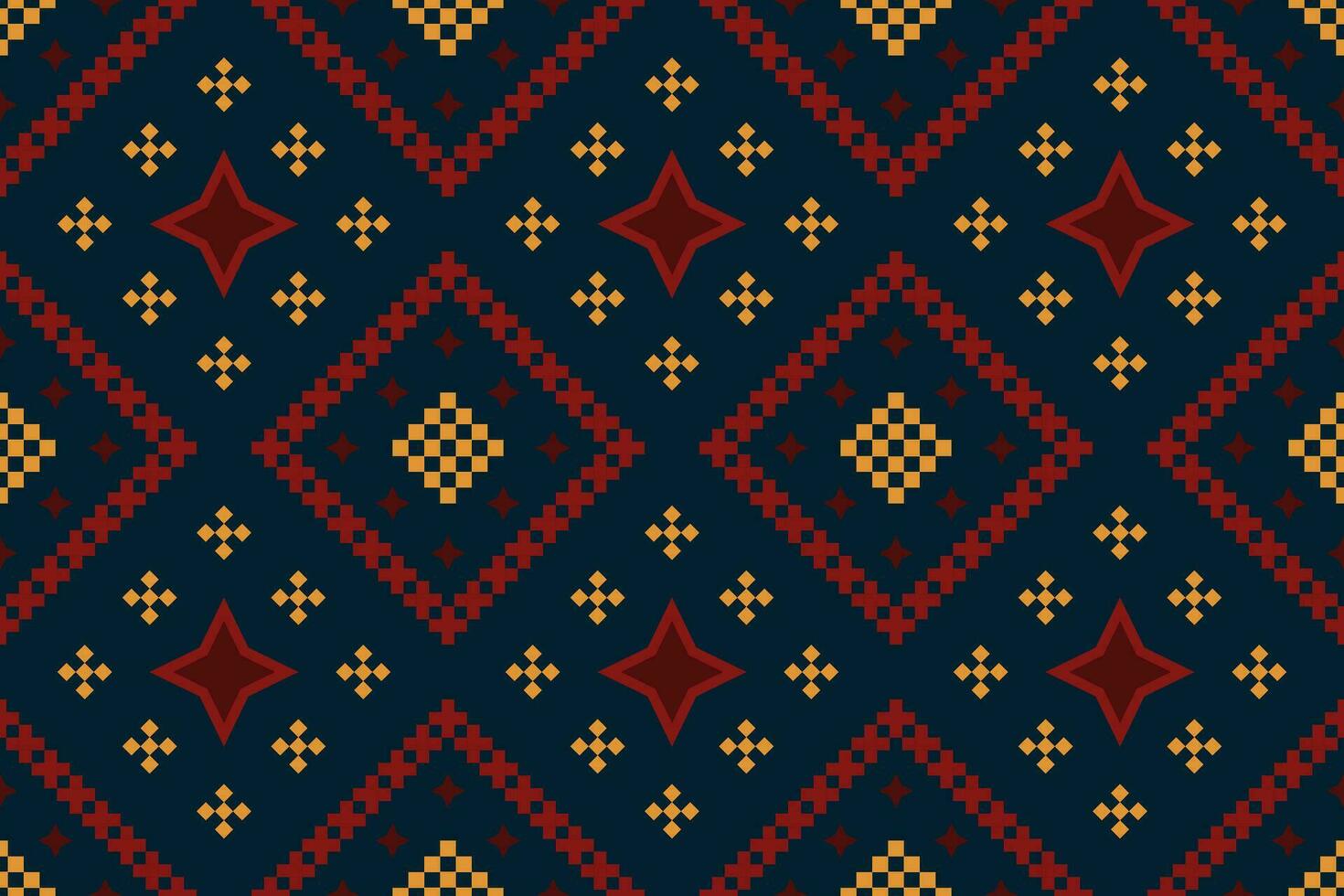 Kreuz Stich bunt geometrisch traditionell ethnisch Muster Ikat nahtlos Muster abstrakt Design zum Stoff drucken Stoff Kleid Teppich Vorhänge und Sarong aztekisch afrikanisch indisch indonesisch vektor