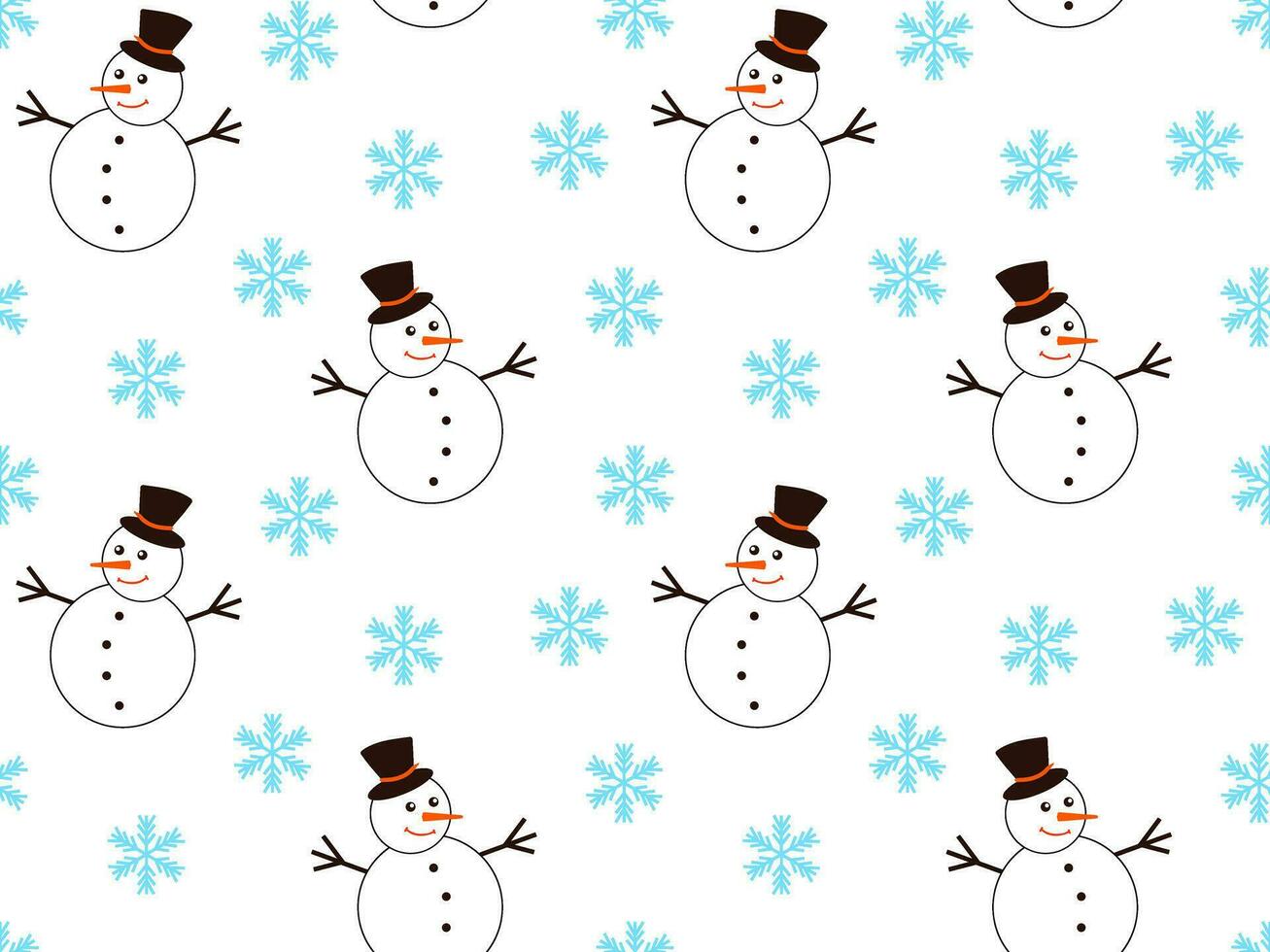 nahtlos Neu Jahre Weihnachten Muster mit Schneemänner vektor