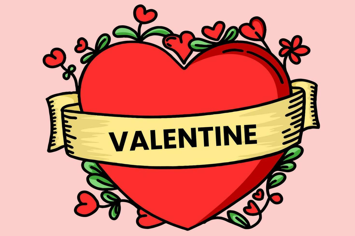 glücklich Valentinstag Tag Hintergrund mit eben Stil Design vektor