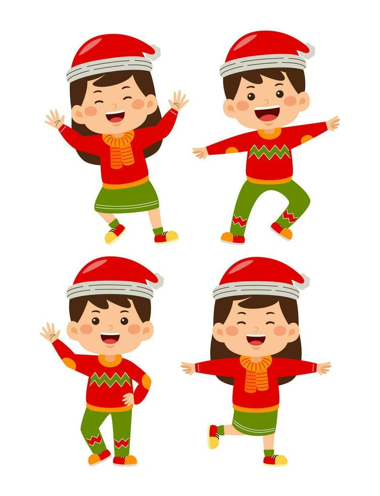 Kinder Weihnachten Charakter Vektor Illustration