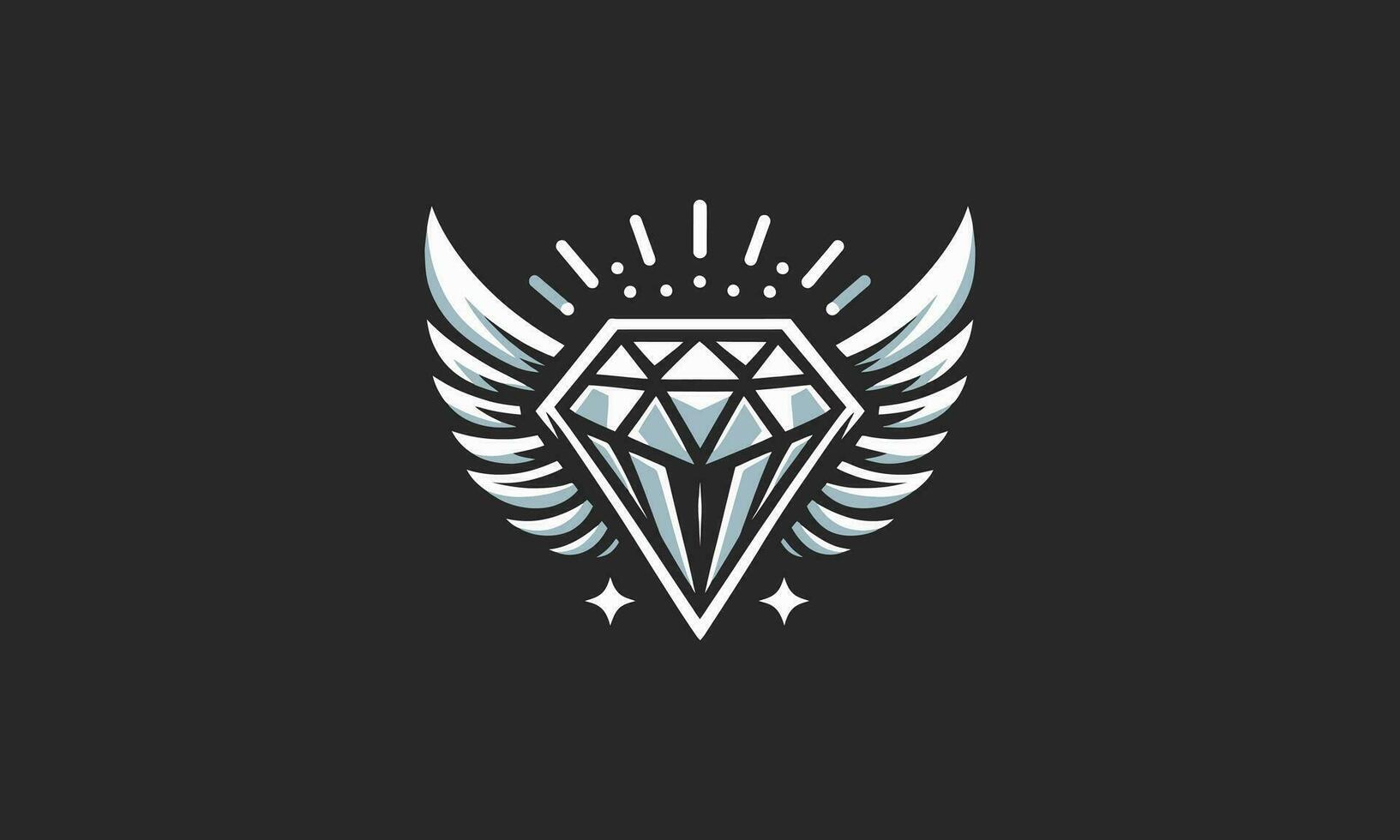 Diamant mit Flügel Vektor eben Design
