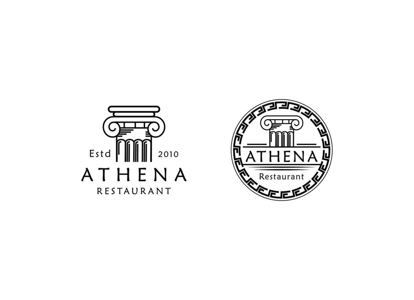 uralt griechisch Athena Logo Design vektor