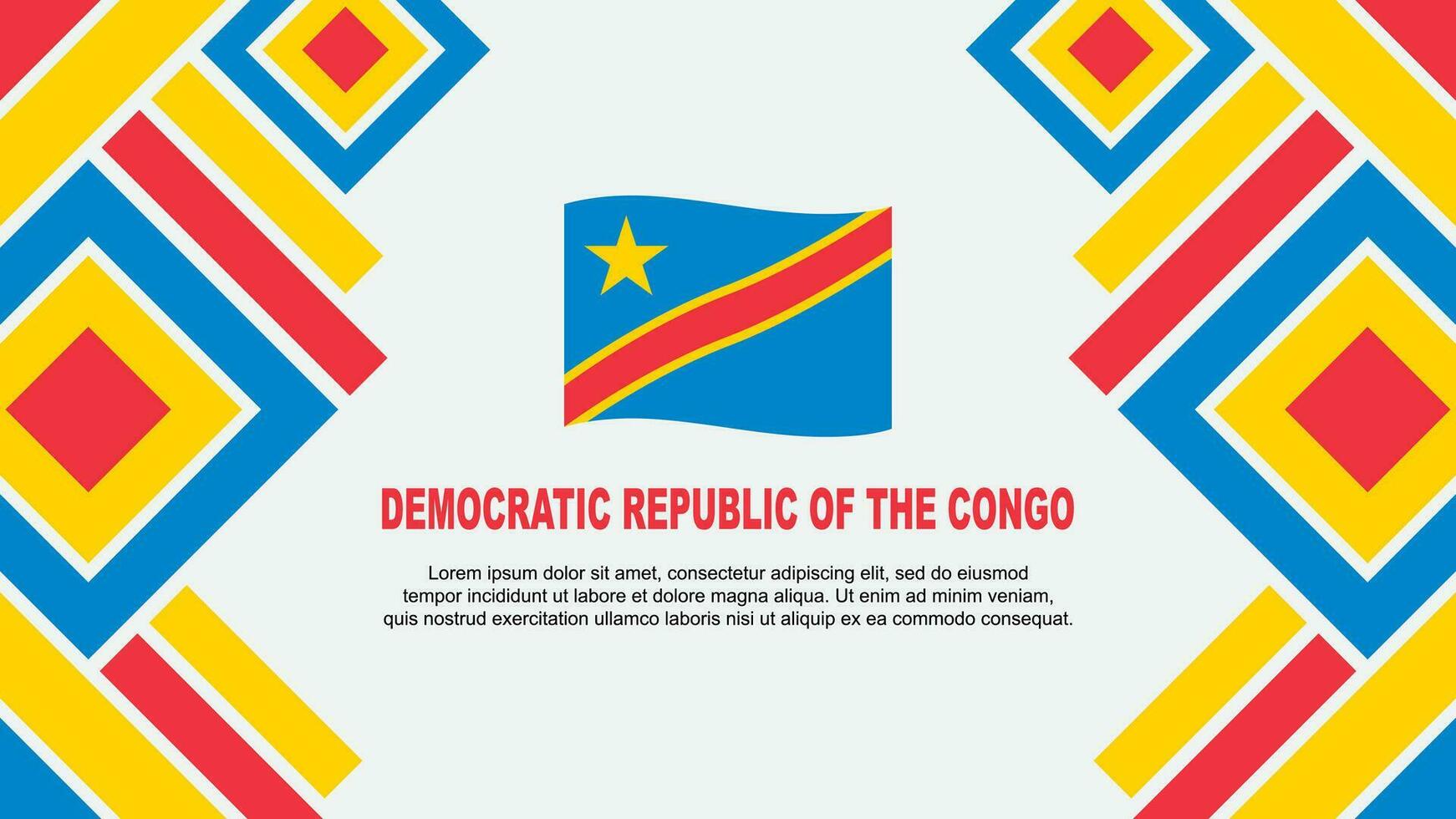 demokratisk republik av de kongo flagga abstrakt bakgrund design mall. demokratisk republik av de kongo oberoende dag baner tapet vektor illustration