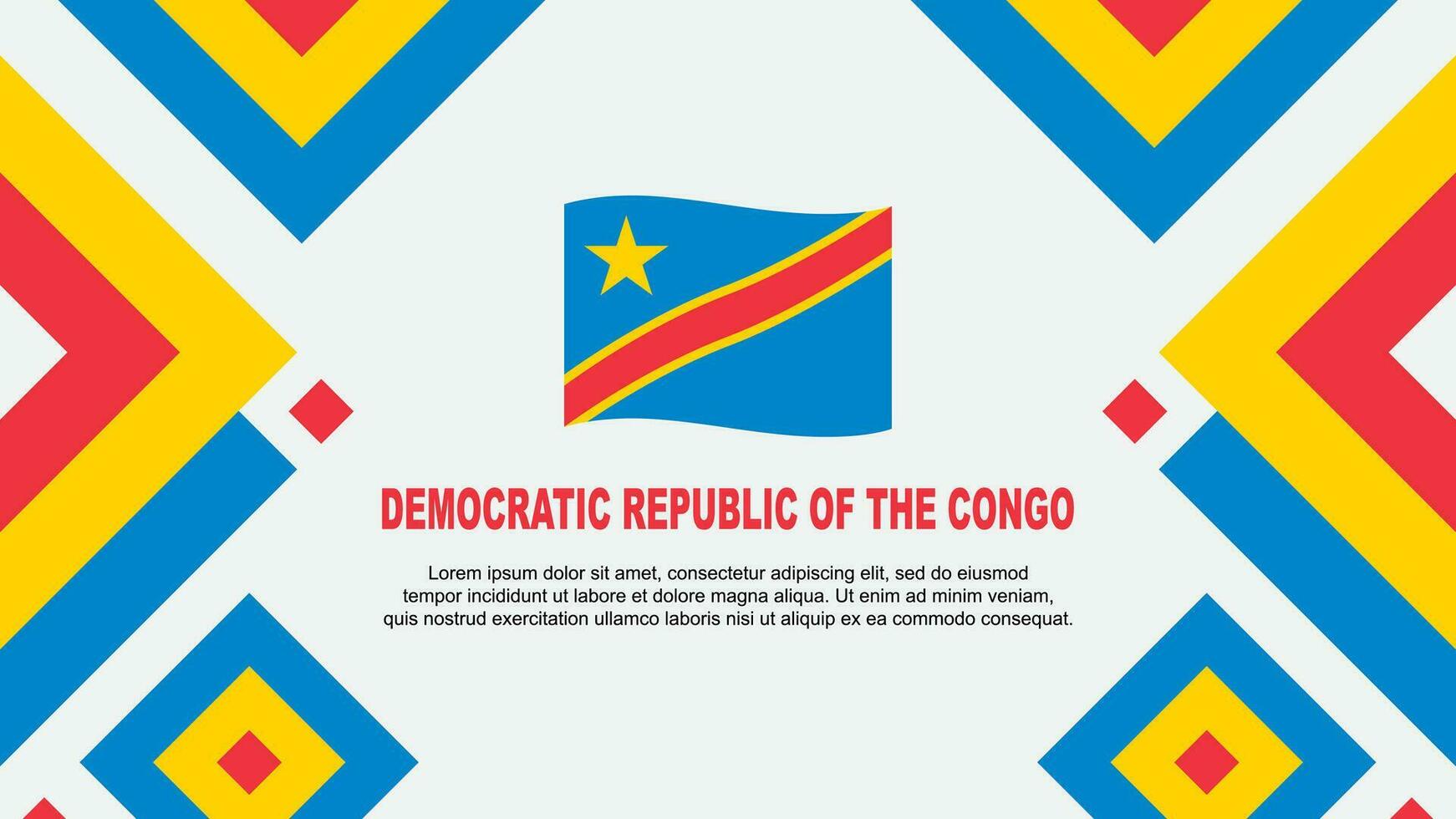 demokratisch Republik von das Kongo Flagge abstrakt Hintergrund Design Vorlage. demokratisch Republik von das Kongo Unabhängigkeit Tag Banner Hintergrund Vektor Illustration. Vektor