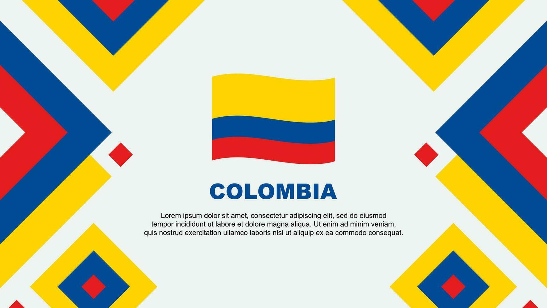 colombia flagga abstrakt bakgrund design mall. colombia oberoende dag baner tapet vektor illustration. colombia mall