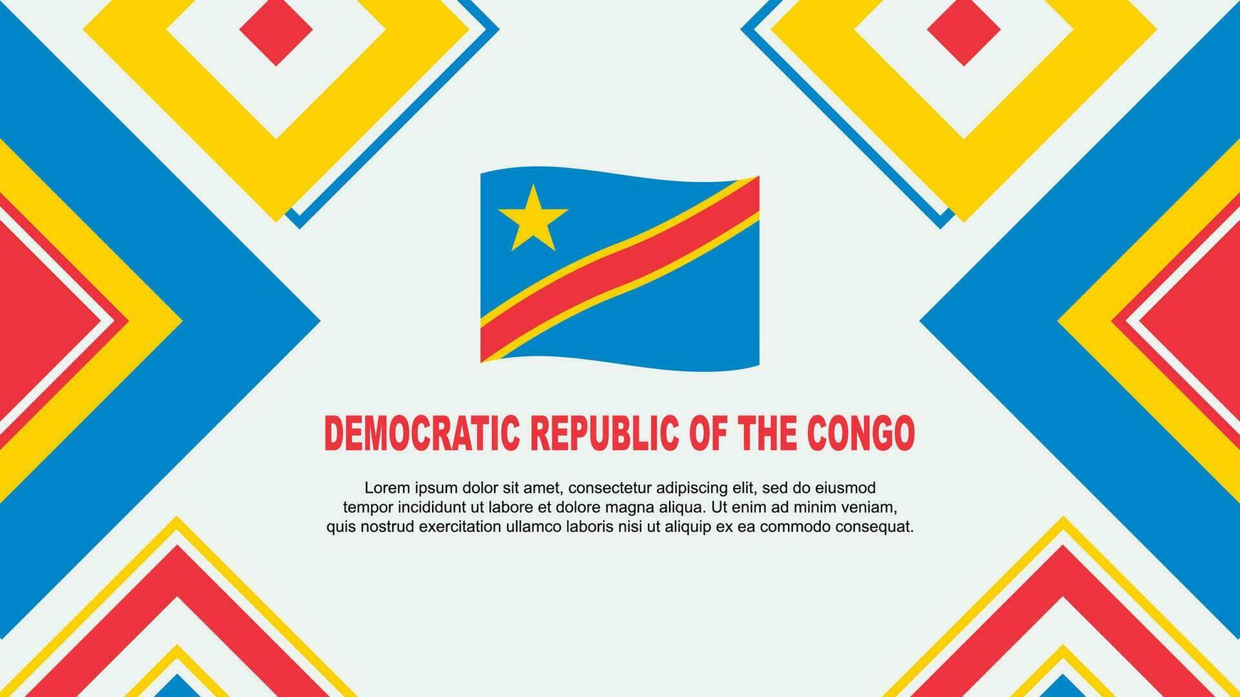 demokratisch Republik von das Kongo Flagge abstrakt Hintergrund Design Vorlage. demokratisch Republik von das Kongo Unabhängigkeit Tag Banner Hintergrund Vektor Illustration. Vorlage