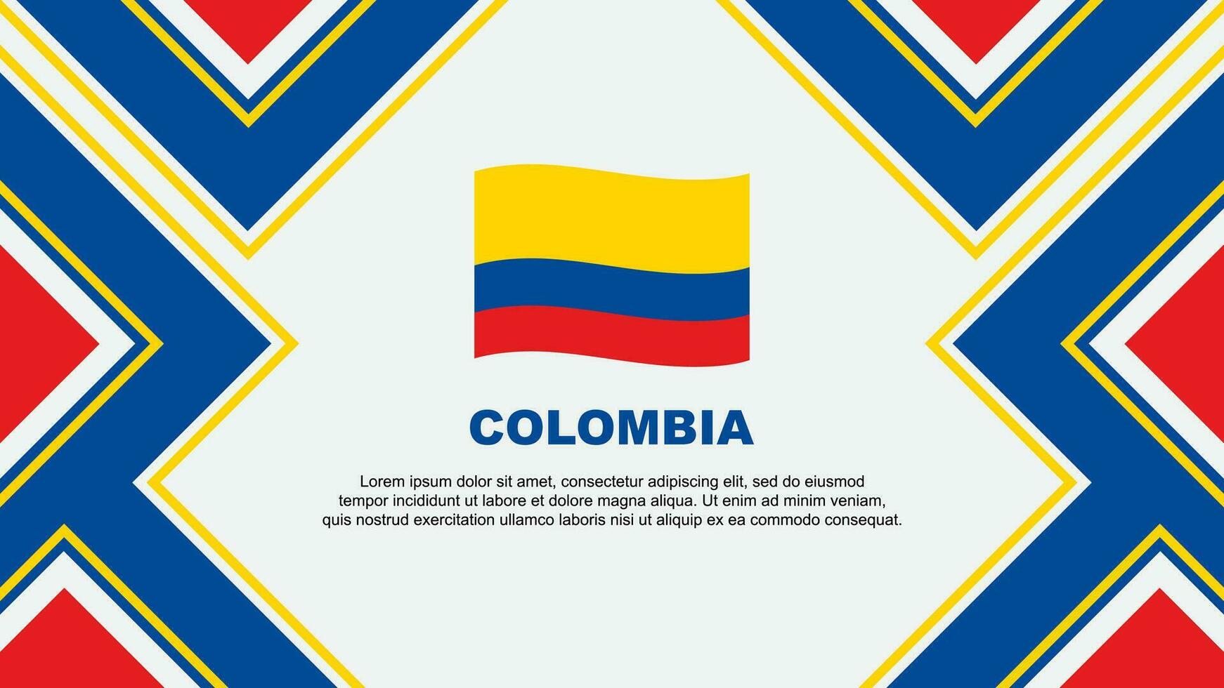 colombia flagga abstrakt bakgrund design mall. colombia oberoende dag baner tapet vektor illustration. colombia vektor