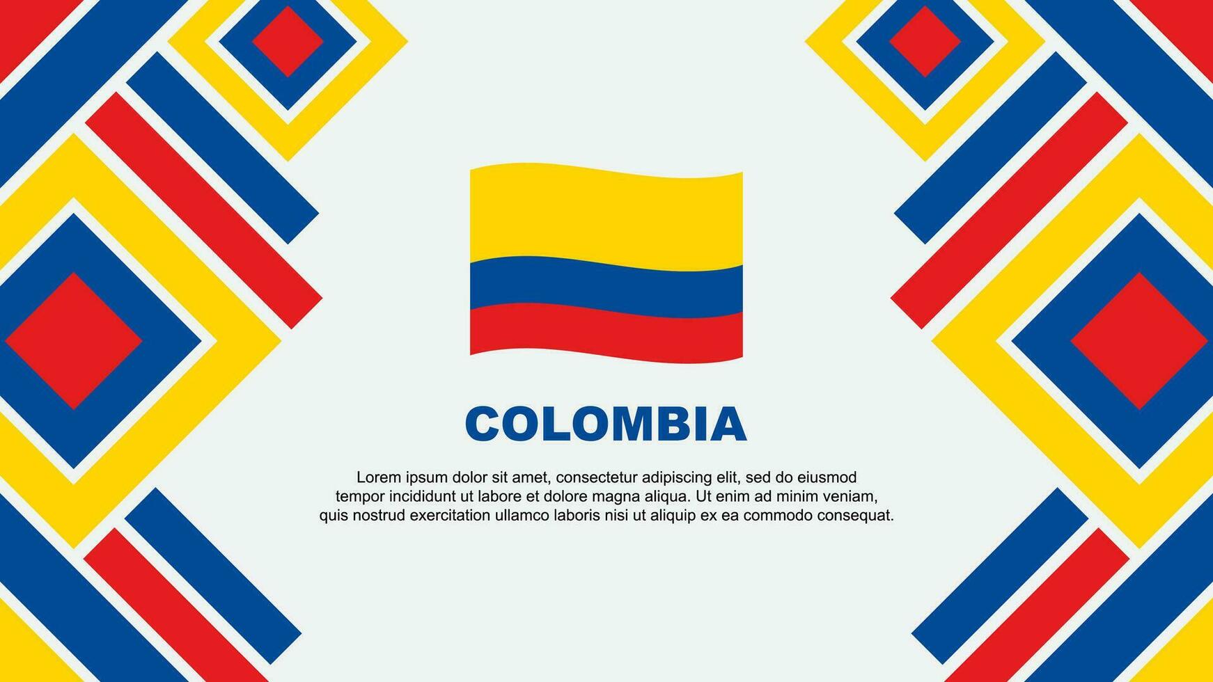 colombia flagga abstrakt bakgrund design mall. colombia oberoende dag baner tapet vektor illustration. colombia