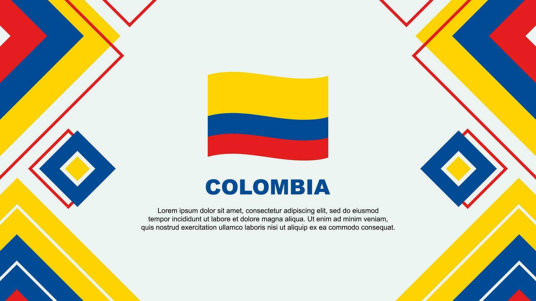 Kolumbien Flagge abstrakt Hintergrund Design Vorlage. Kolumbien Unabhängigkeit Tag Banner Hintergrund Vektor Illustration. Kolumbien Hintergrund