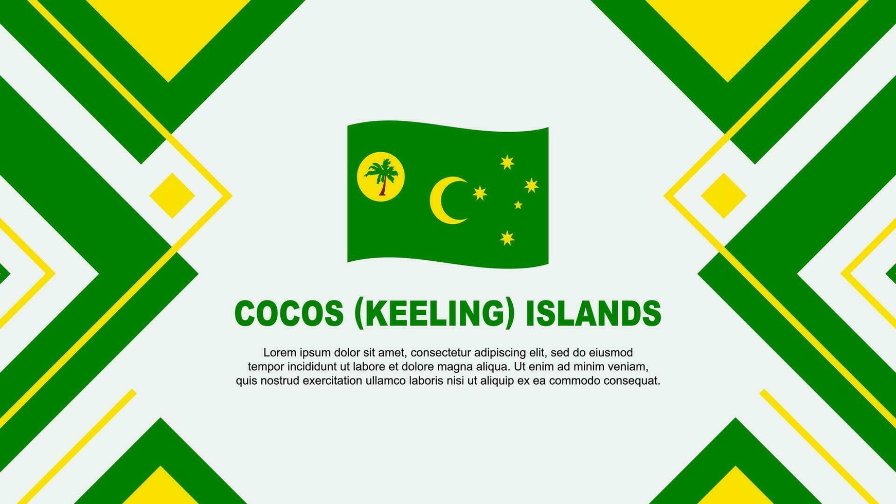 Kokos Inseln Flagge abstrakt Hintergrund Design Vorlage. Kokos Inseln Unabhängigkeit Tag Banner Hintergrund Vektor Illustration. Kokos Inseln Illustration