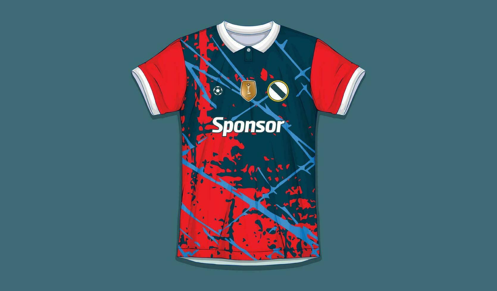 Vektor Fußball Jersey Design zum Sublimation, Sport t Hemd Design