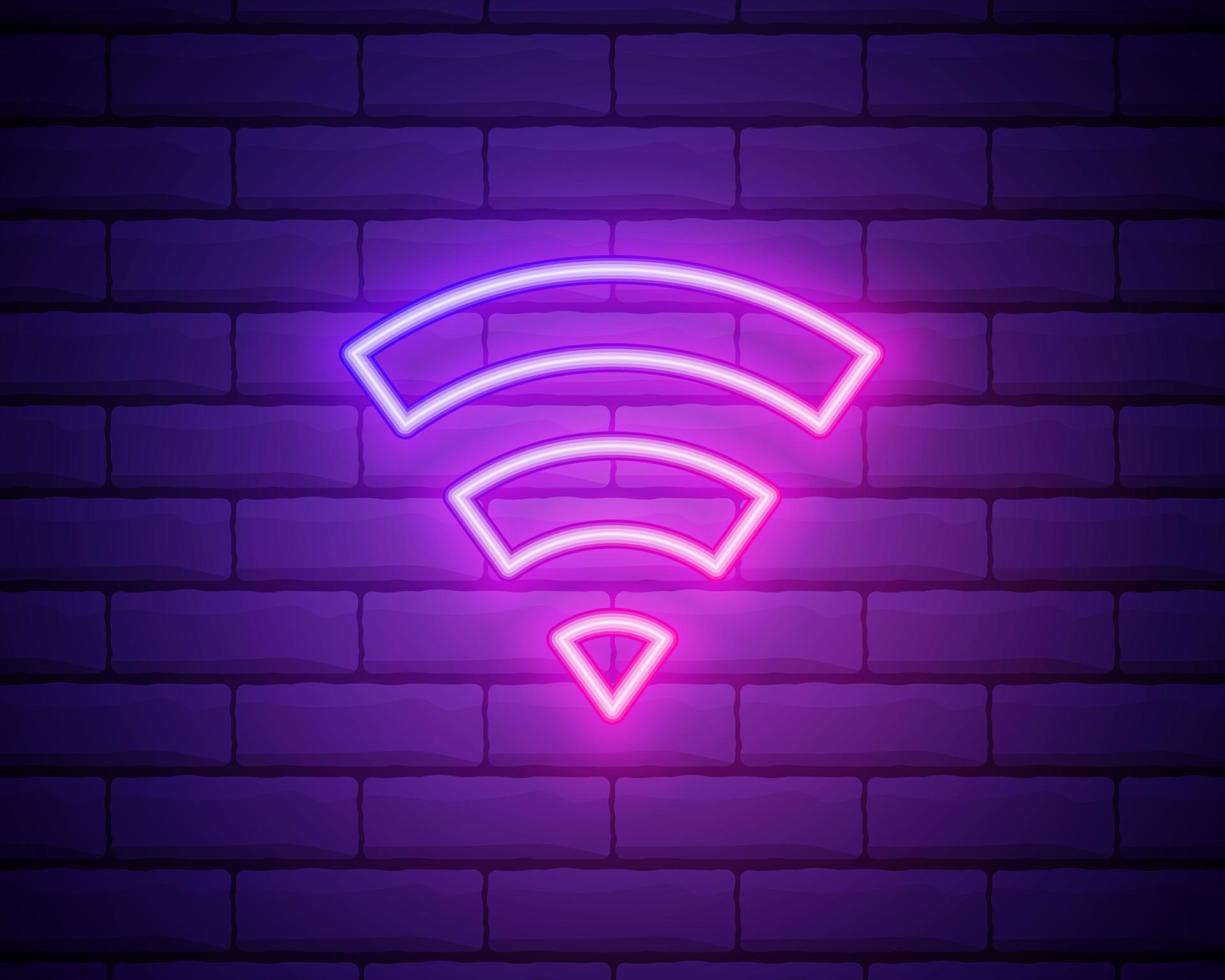 Wi-Fi Neon sign.vector Nacht helle Werbung. Vektorgrafik im Neon-Stil für Café und Verbindung. Vektorillustration im Neonstil vektor