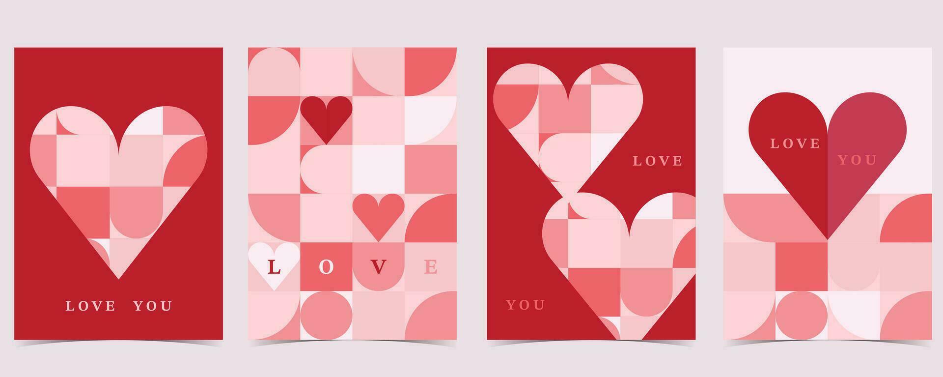geometrisch Herz Hintergrund zum Valentinstag Tag.bearbeitbar Vektor Illustration zum Postkarte, Banner