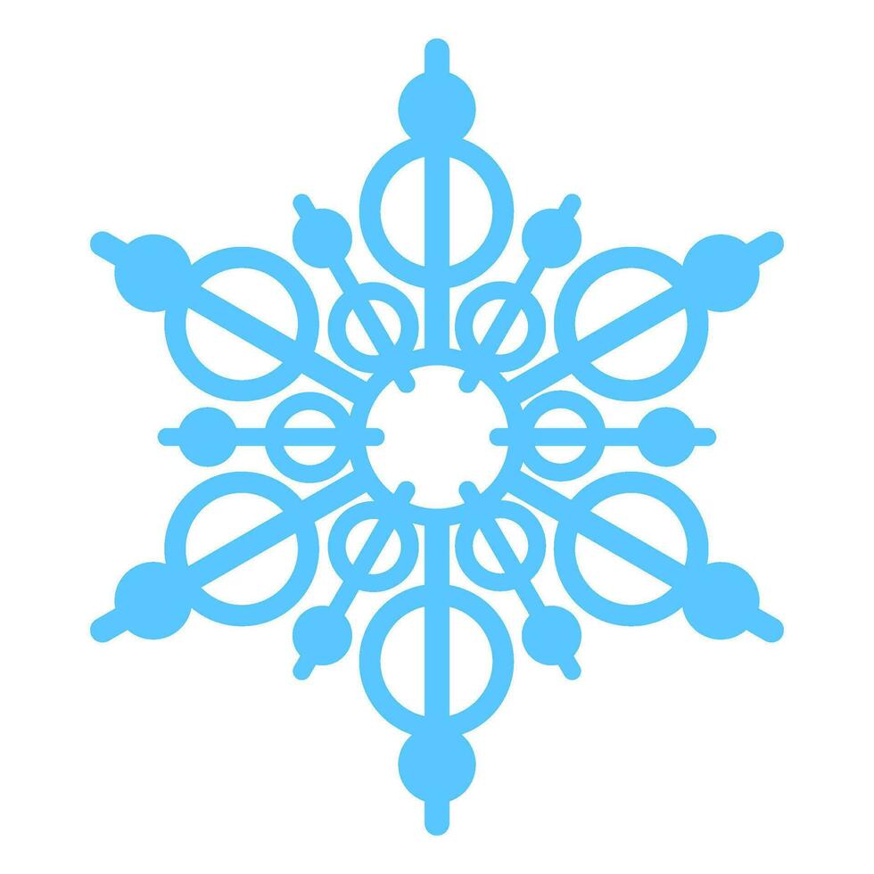 vinter- blå frysa snöflinga tjock linje ikon vektor