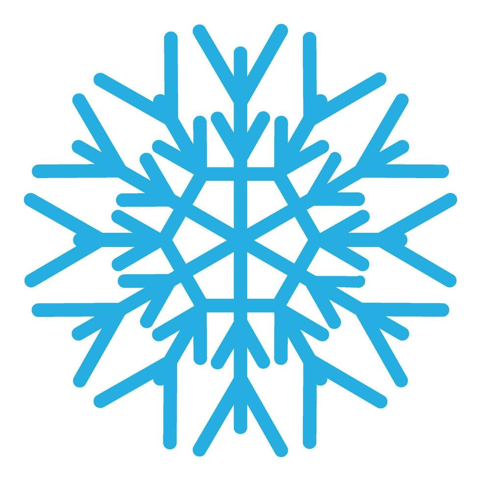 Winter Blau einfrieren Schneeflocke dick Linie Symbol vektor