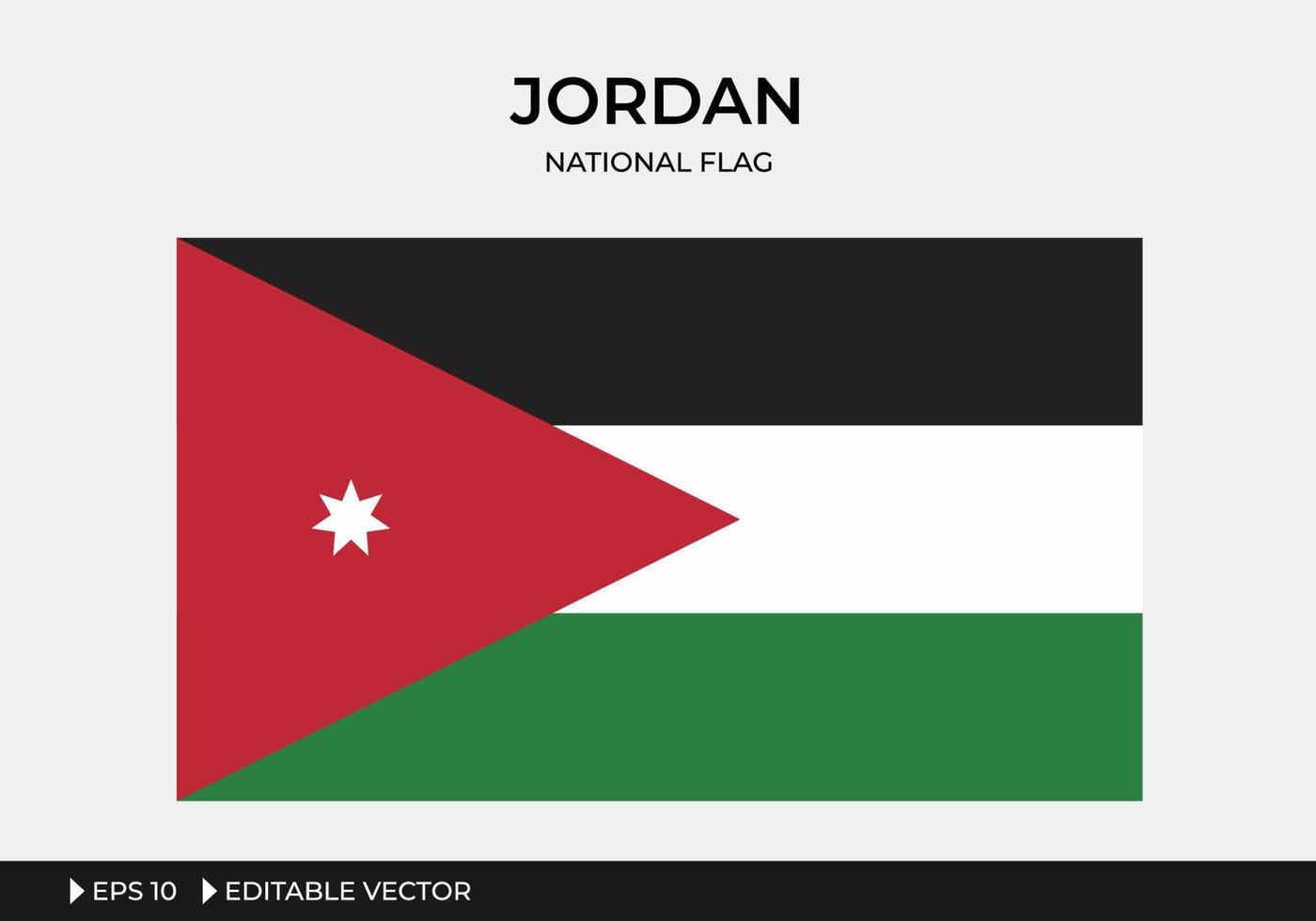 illustration av Jordaniens nationella flagga vektor