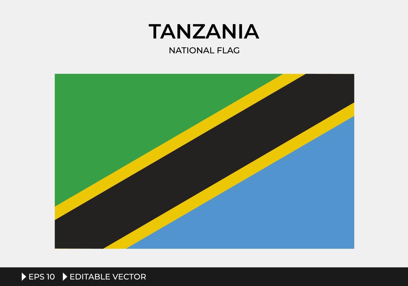 illustration av tanzanias nationella flagga vektor