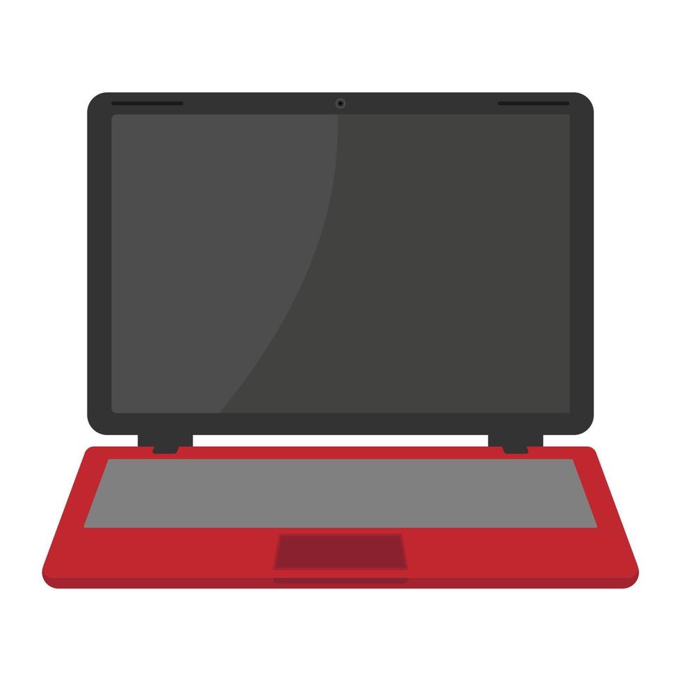 laptop vektor platt design i röd färg 3