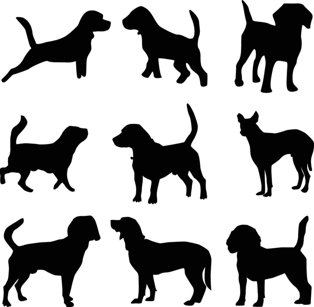 Tier Hund Haustier Silhouette Vektor Hündchen Illustration schwarz isoliert Grafik