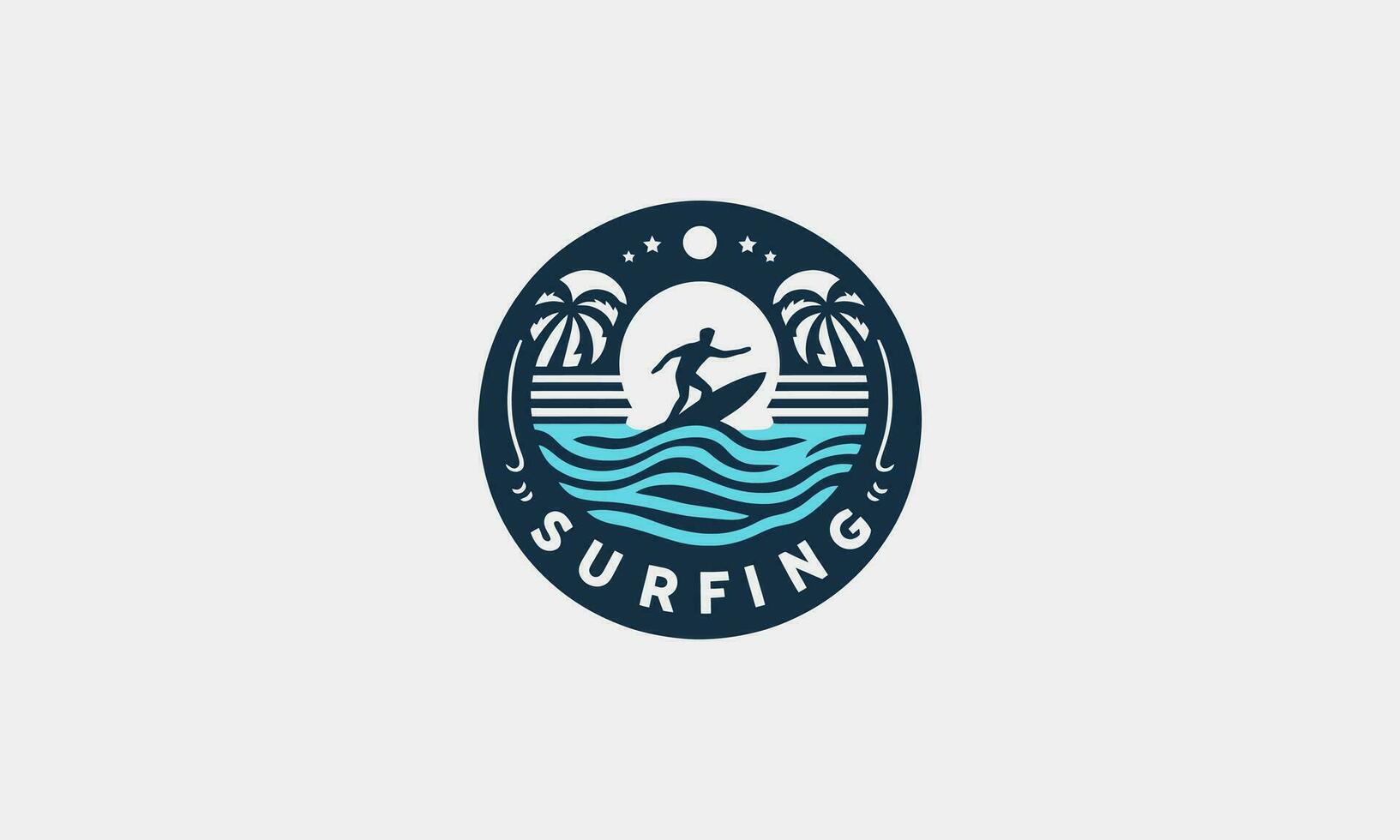 logotyp design av surfing vektor illustration design