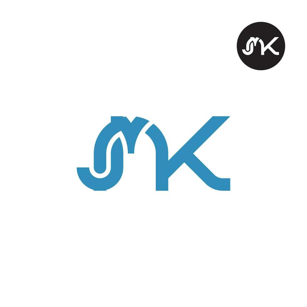 Brief jmk Monogramm Logo Design vektor