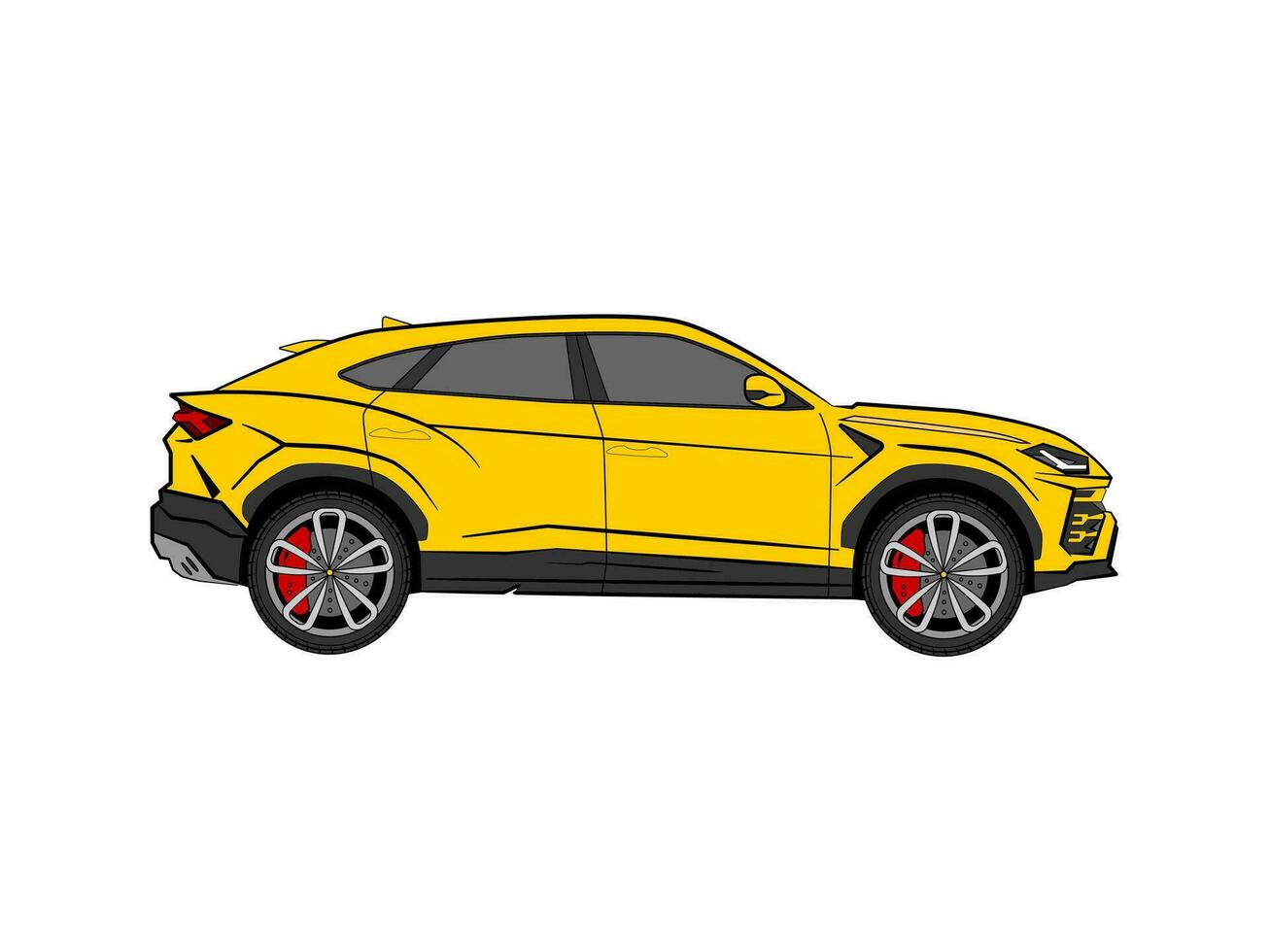 Gelb suv Auto mit isoliert Weiß Hintergrund. kostenlos Vektor