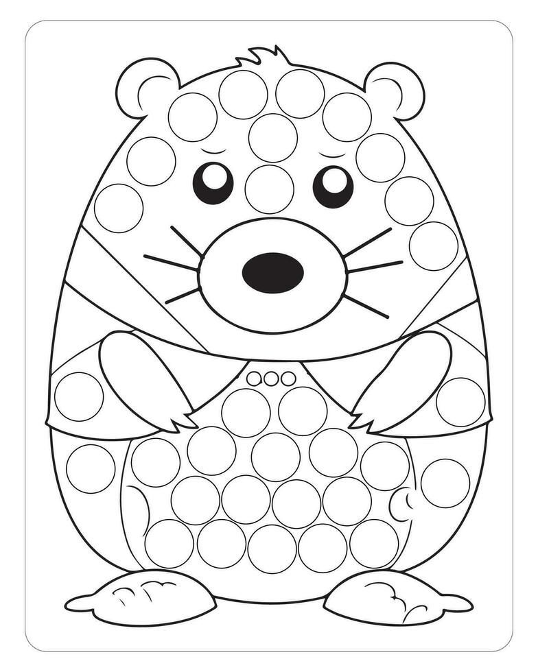 Maulwurf Punkt Marker, süß Tiere Punkt Marker Färbung Seiten zum Kinder. vektor