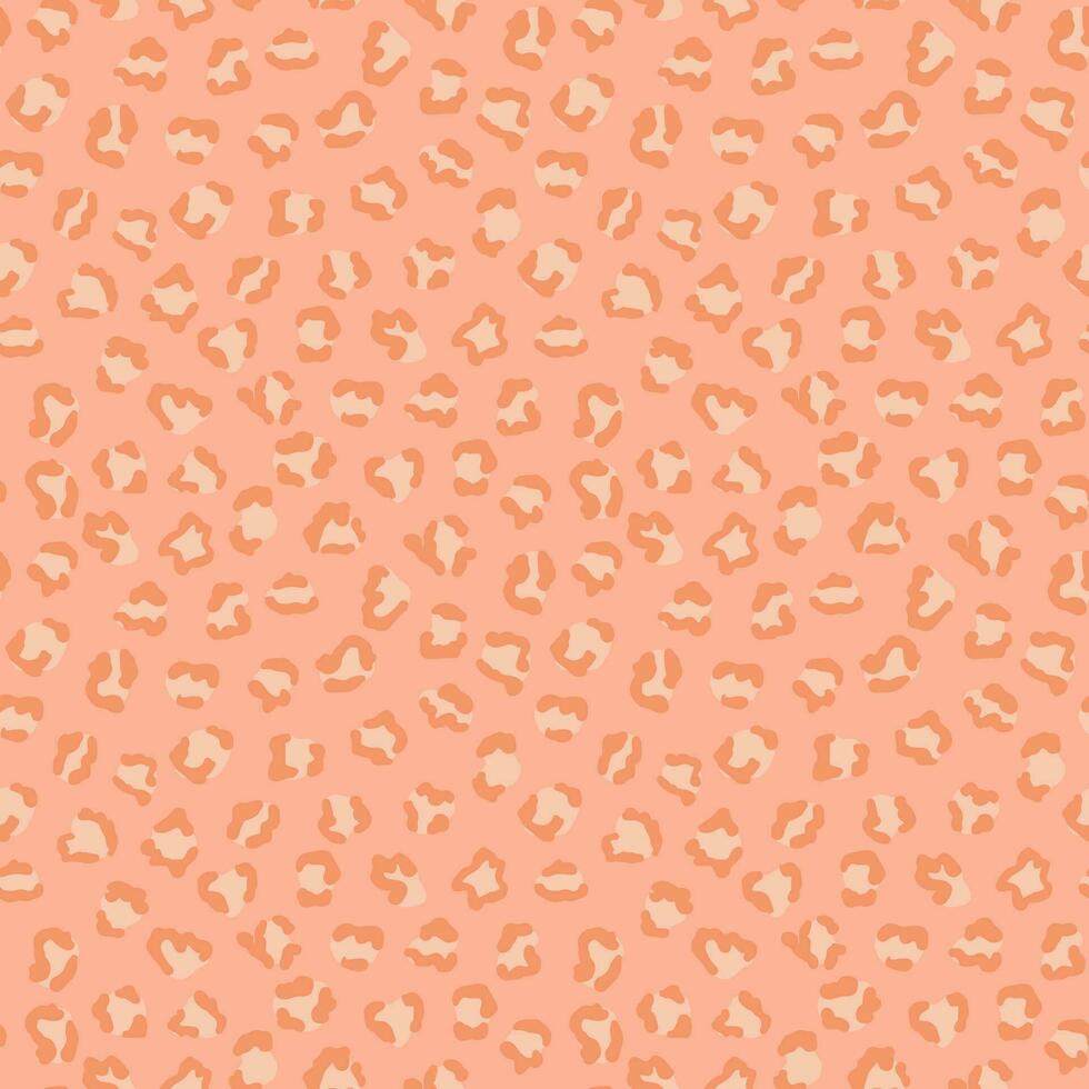 Leopard Haut nahtlos Muster mit Farbe von das Jahr 2024 Pfirsich Flaum. Pelz von Gepard, Jaguar. Mode und Luxus Textil- Design. Ideal zum drucken, Stoff, Hintergrund, Abdeckung, Banner, Verpackung Papier vektor
