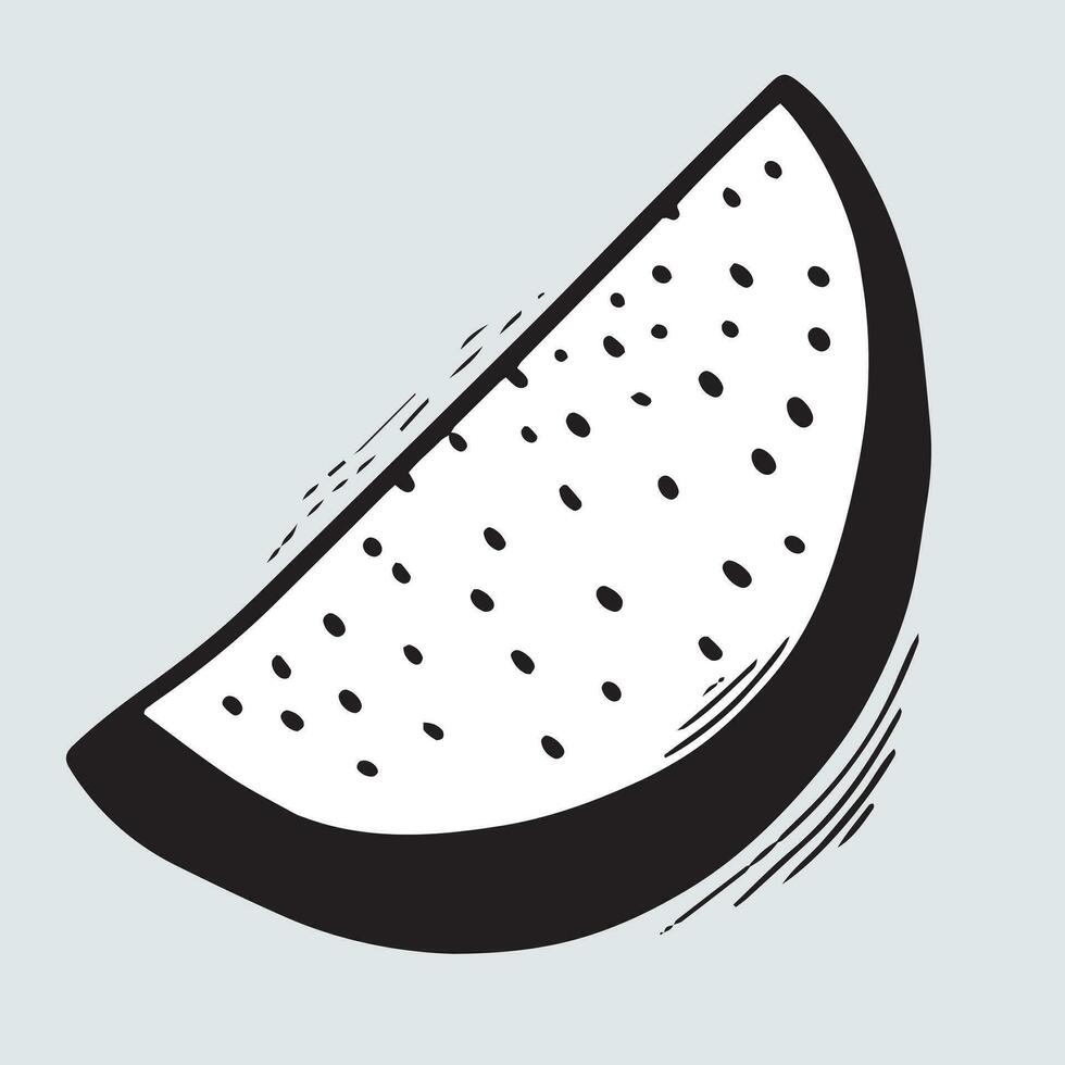 Wassermelone Hand gezeichnet mit Gekritzel Stil Illustration. vektor