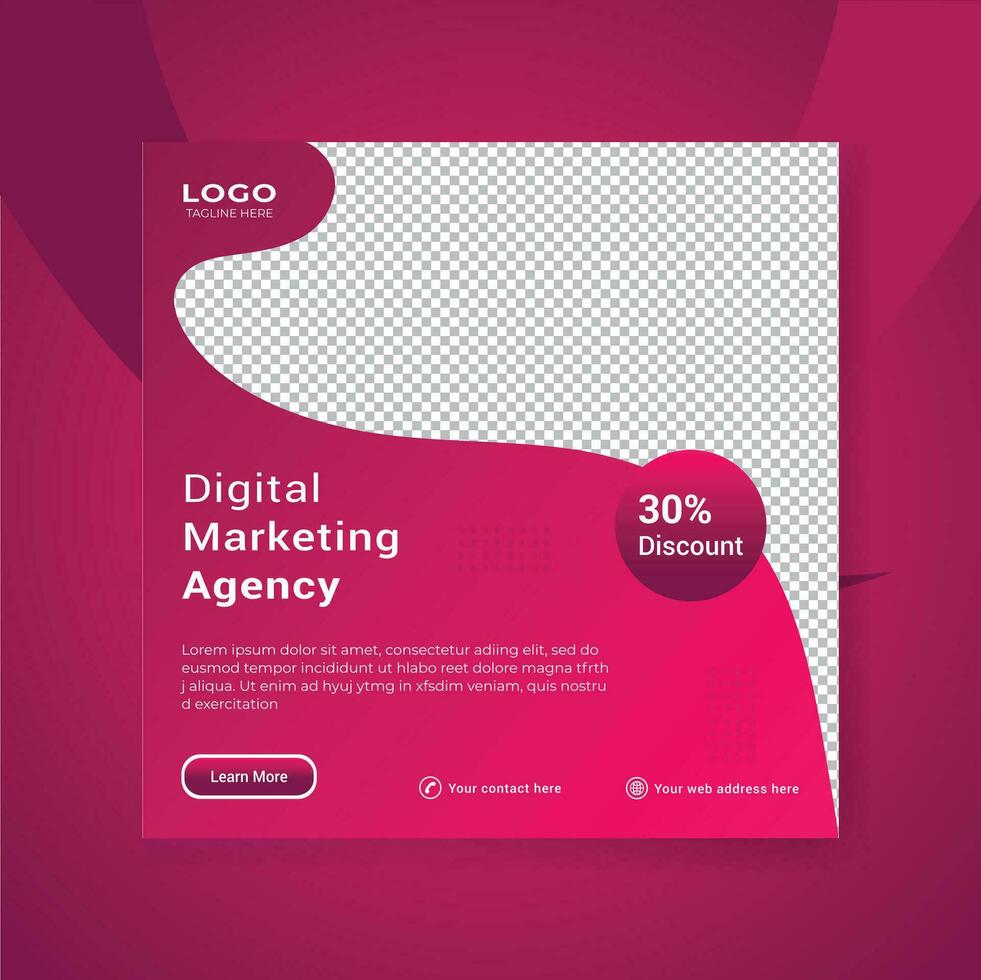Digital Marketing kreativ Sozial Medien Beförderung Post Vorlage Design vektor