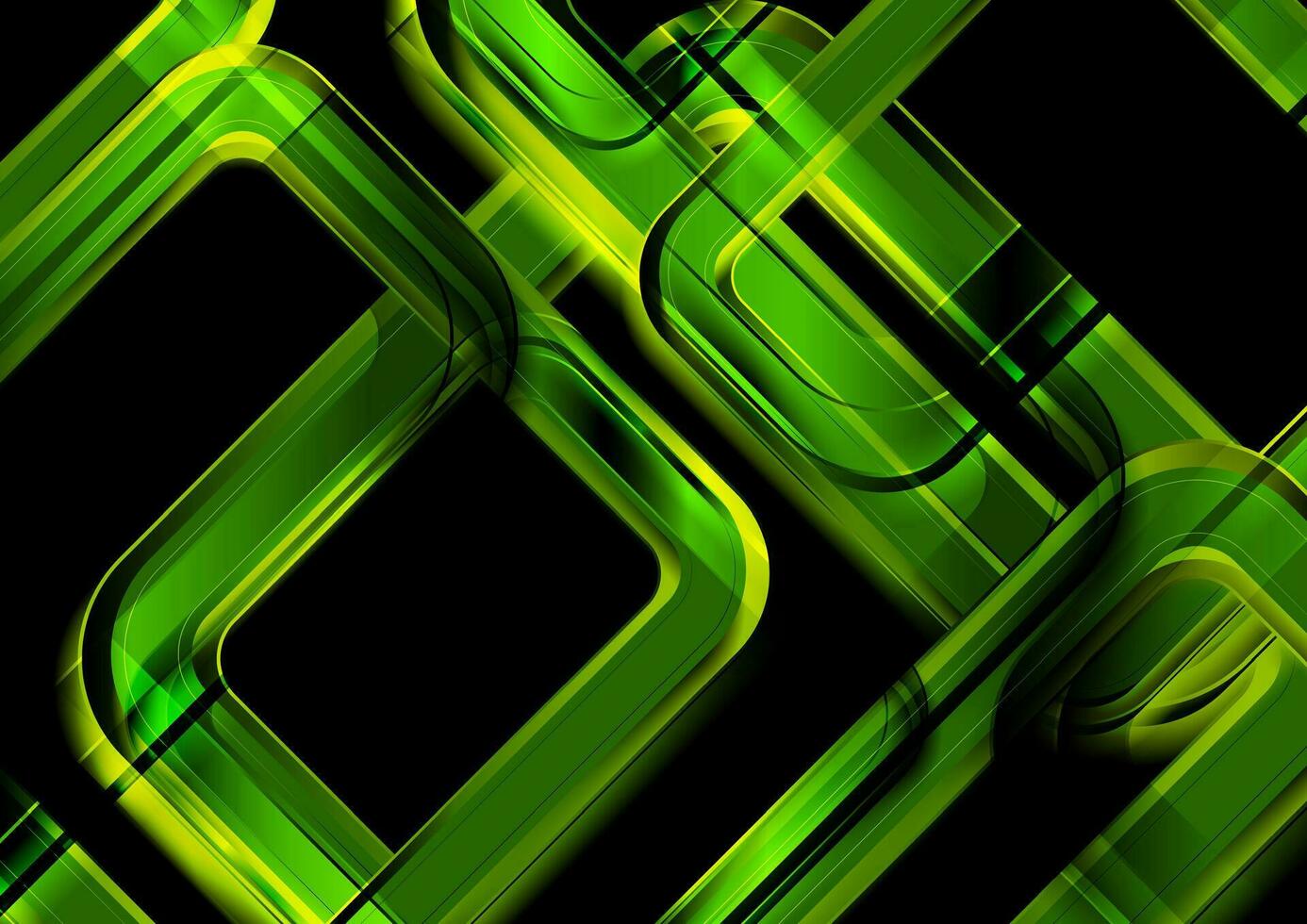 Grün glänzend Quadrate abstrakt Hi-Tech Hintergrund vektor