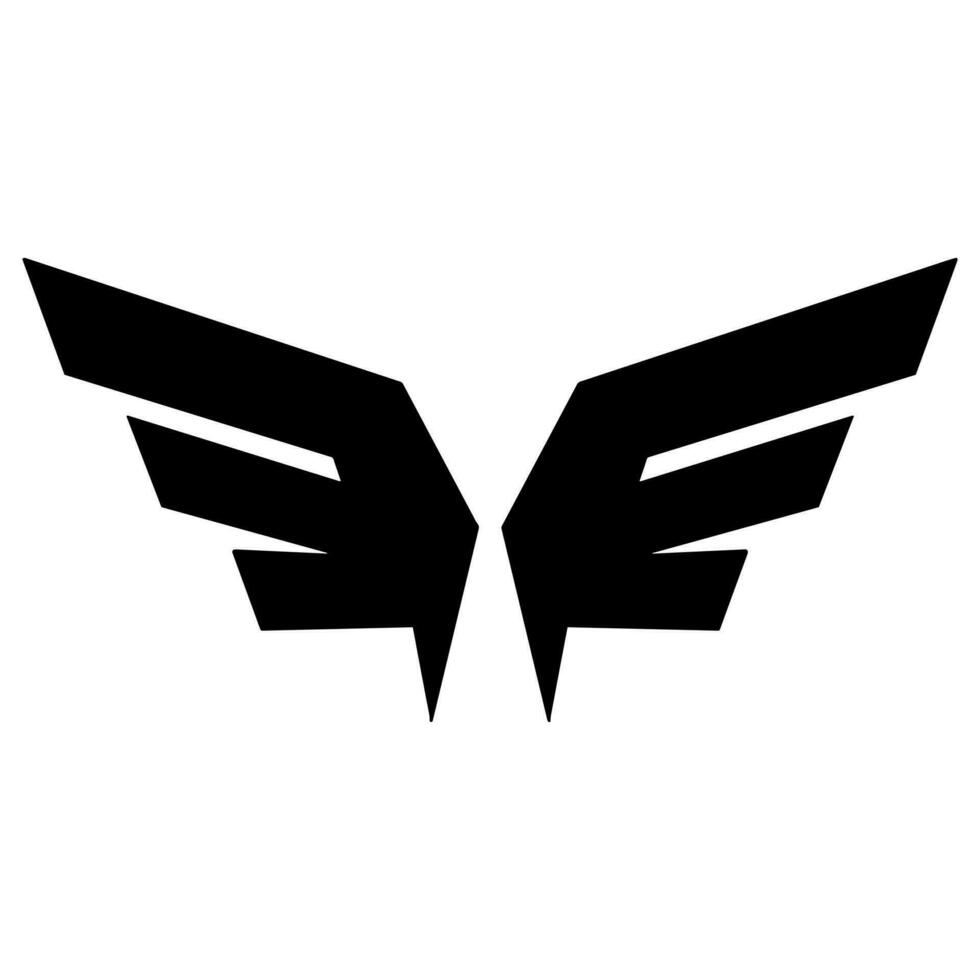 vingar logotyp svart vektor illustration.
