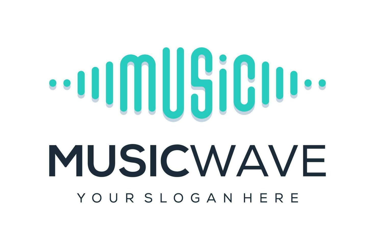 Musik- Welle Logo Design vektor