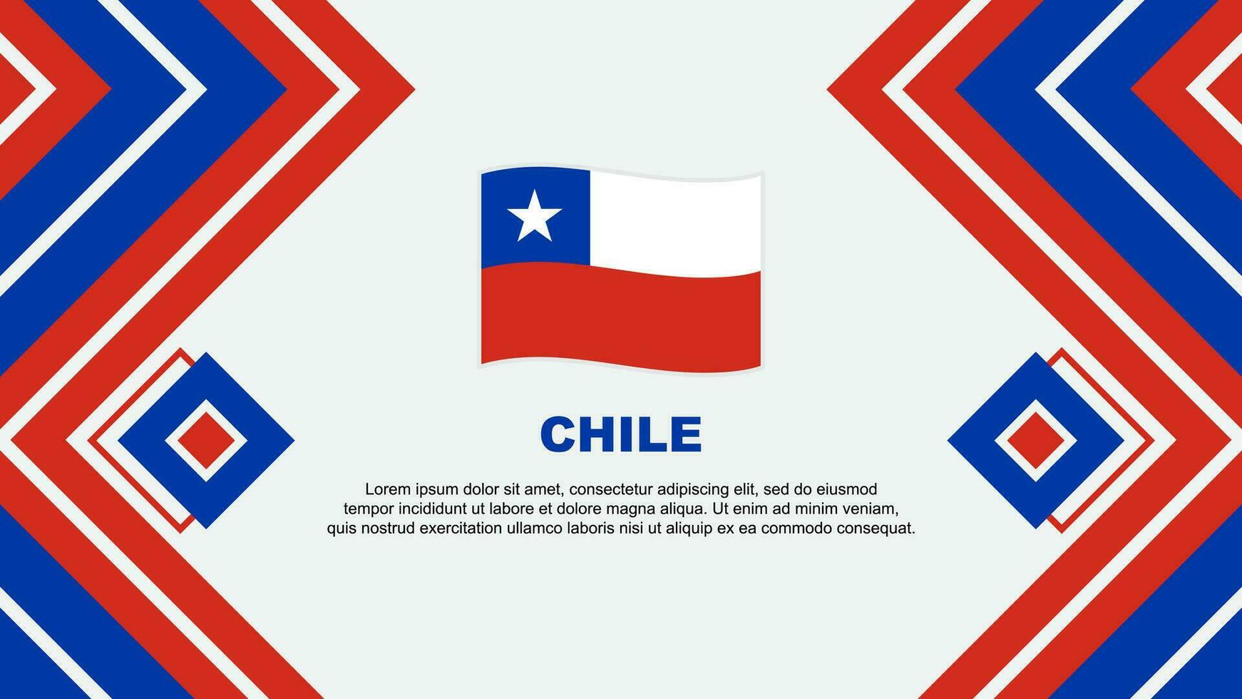 Chile Flagge abstrakt Hintergrund Design Vorlage. Chile Unabhängigkeit Tag Banner Hintergrund Vektor Illustration. Chile Design