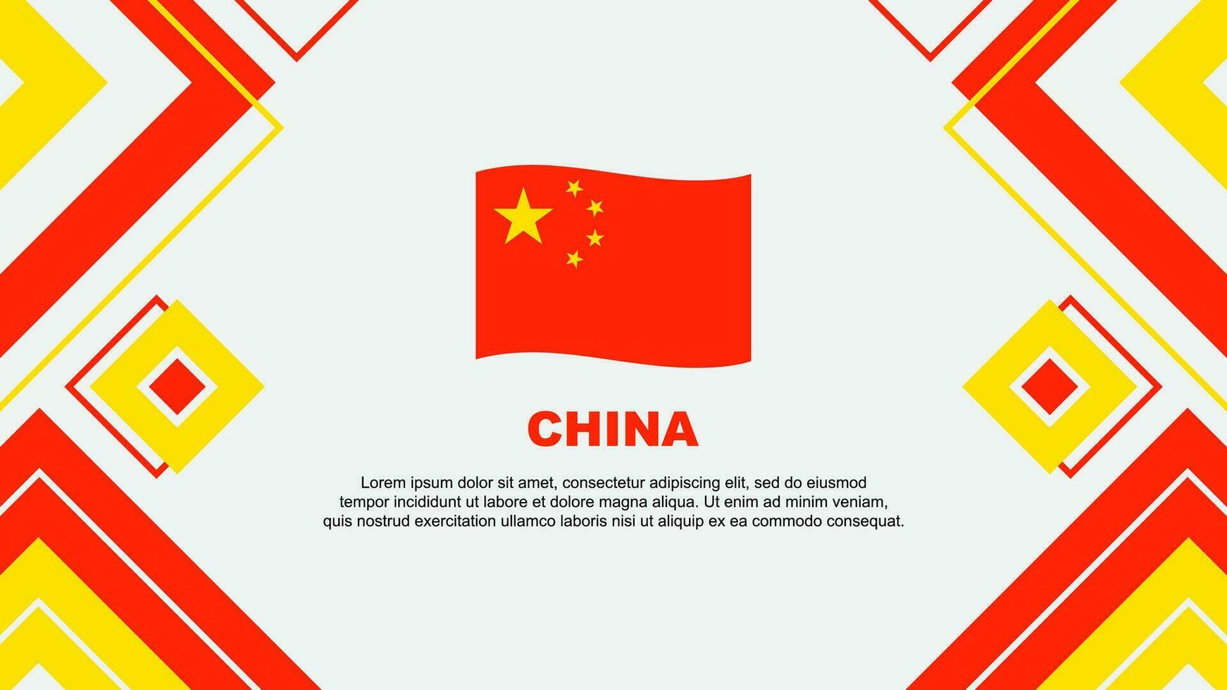 Kina flagga abstrakt bakgrund design mall. Kina oberoende dag baner tapet vektor illustration. Kina bakgrund
