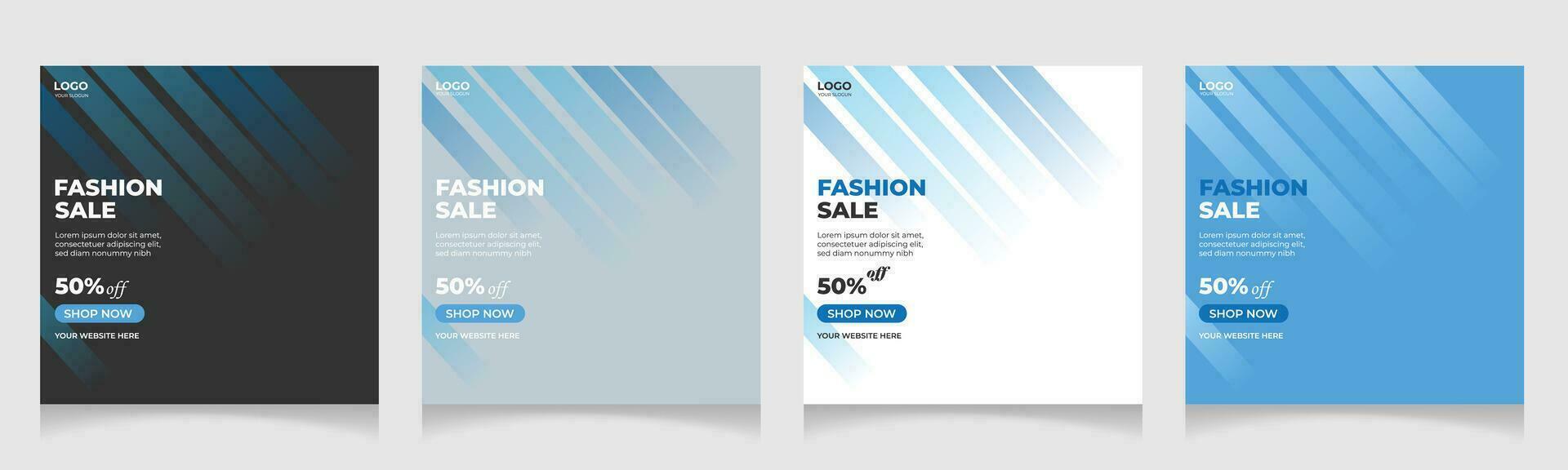 mode försäljning baner för social media posta mall design samling vektor