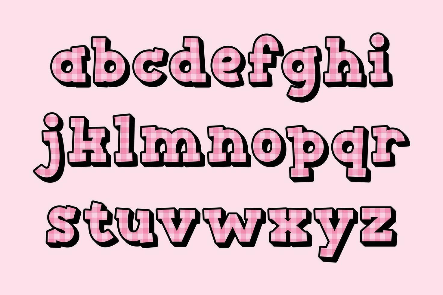 mångsidig samling av rosa pläd alfabet brev för olika användningar vektor