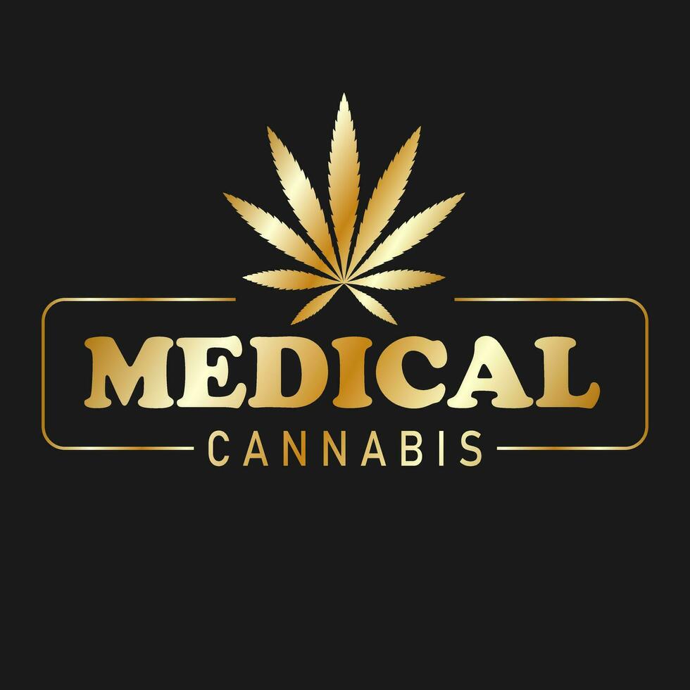 Blatt von Cannabis Gold Symbol zum Werbung, Banner, Flugblätter und Flyer vektor