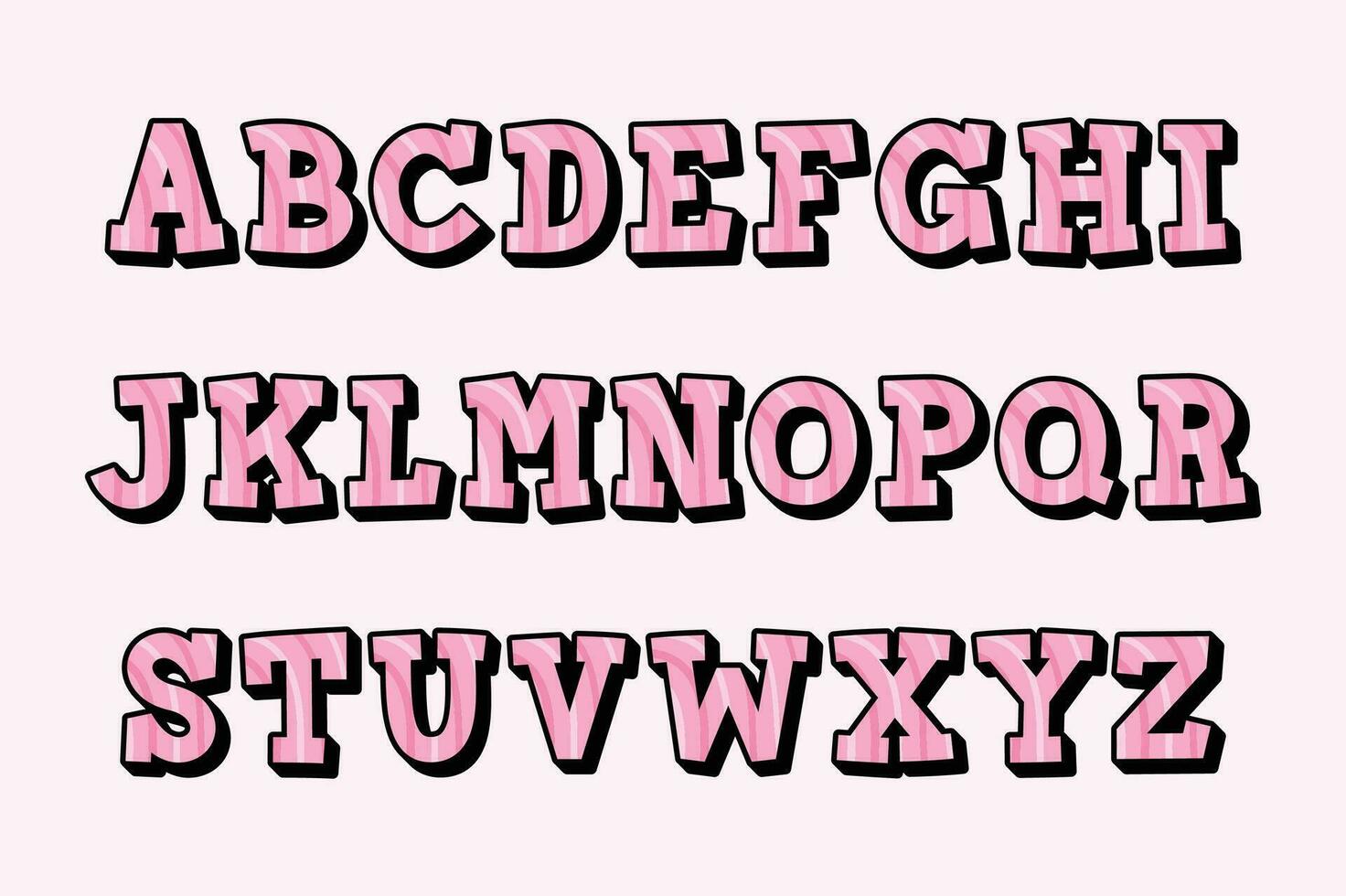 mångsidig samling av rosa harmoni alfabet brev för olika användningar vektor