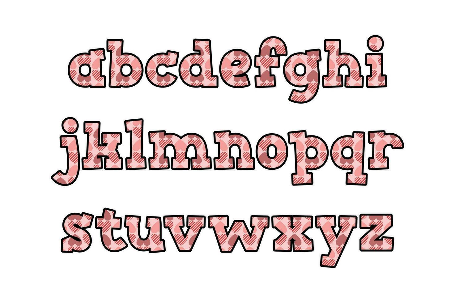 mångsidig samling av romantisk alfabet brev för olika användningar vektor