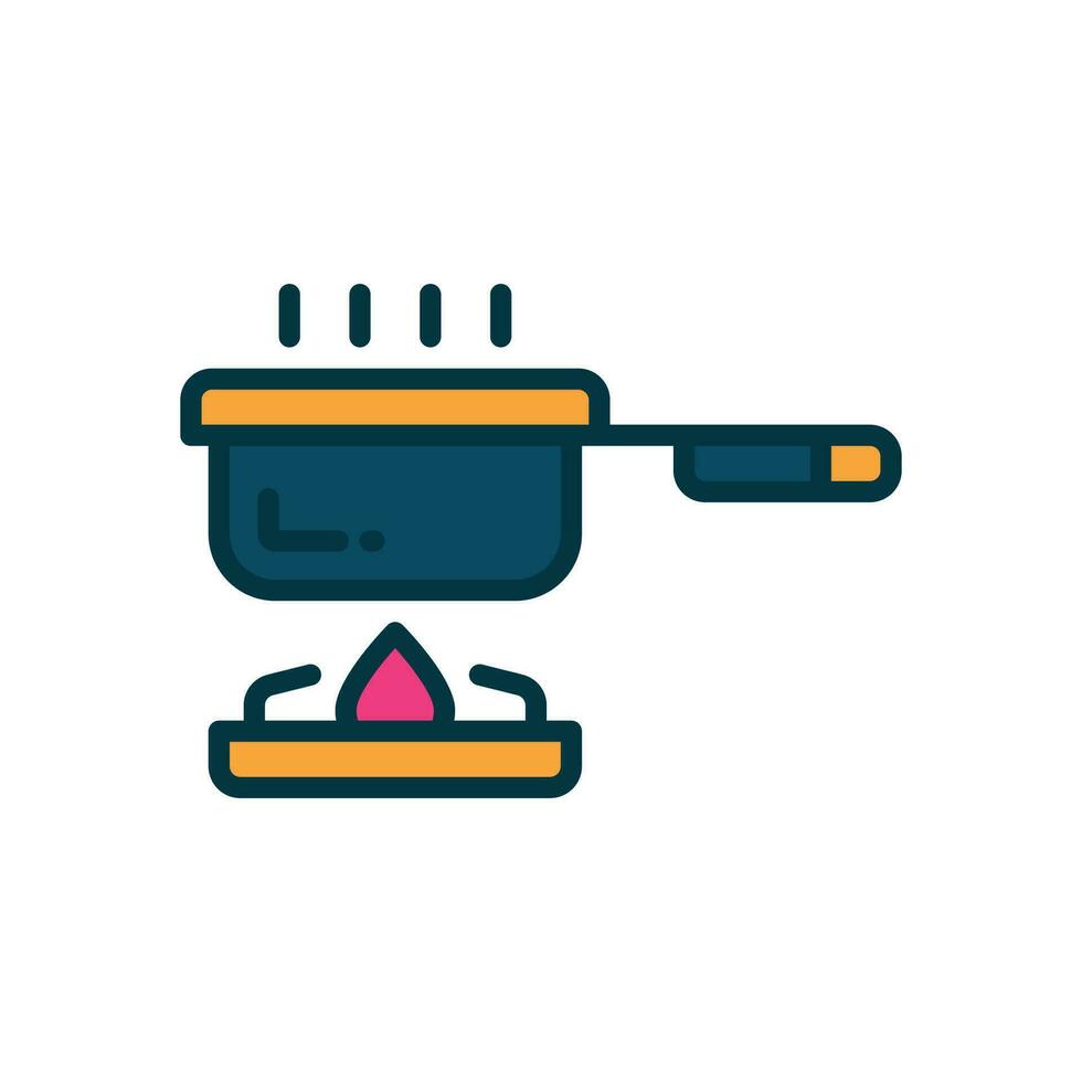 Kochen Topf Symbol. Vektor gefüllt Farbe Symbol zum Ihre Webseite, Handy, Mobiltelefon, Präsentation, und Logo Design.