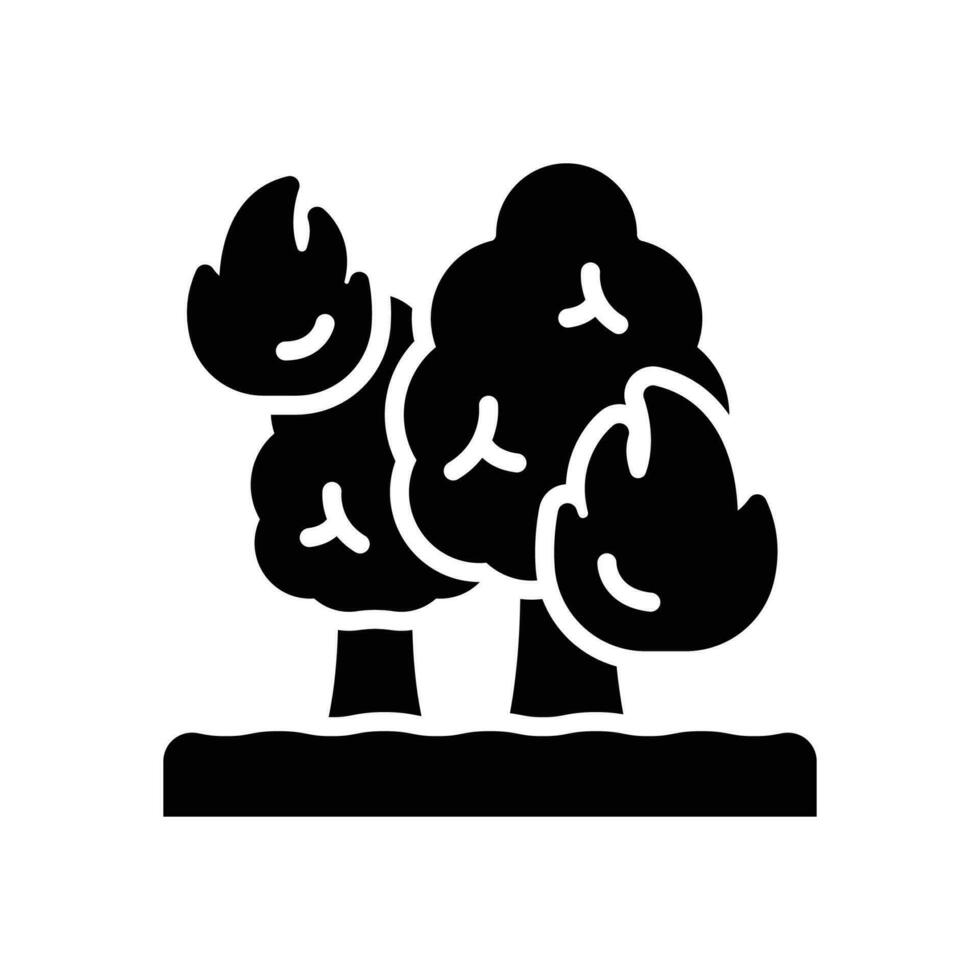 Wald Feuer Symbol. Vektor Glyphe Symbol zum Ihre Webseite, Handy, Mobiltelefon, Präsentation, und Logo Design.