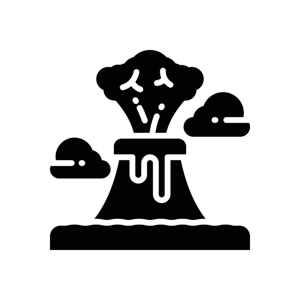 Vulkan Symbol. Vektor Glyphe Symbol zum Ihre Webseite, Handy, Mobiltelefon, Präsentation, und Logo Design.