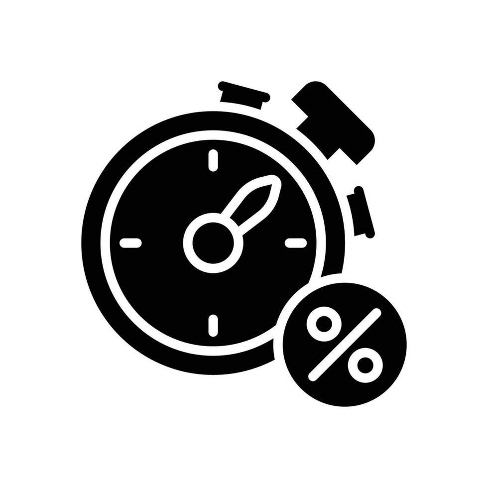 Zeit Rabatt Symbol. Vektor Linie Symbol zum Ihre Webseite, Handy, Mobiltelefon, Präsentation, und Logo Design.