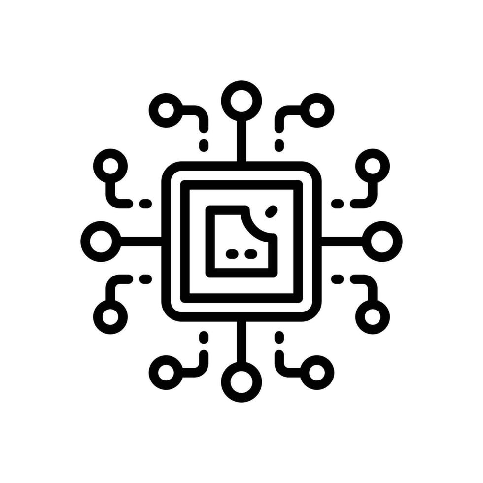 Prozessor Symbol. Vektor Linie Symbol zum Ihre Webseite, Handy, Mobiltelefon, Präsentation, und Logo Design.