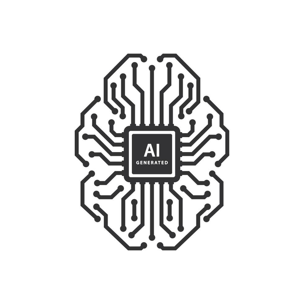 Gehirn Schaltkreis Tafel Logo, künstlich Intelligenz Technologie Chip Design Konzept vektor