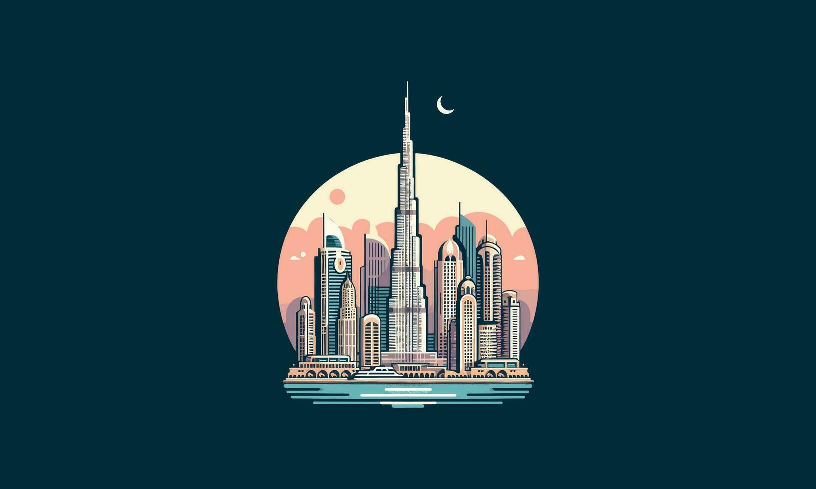 byggnad av dubai vektor illustration platt design