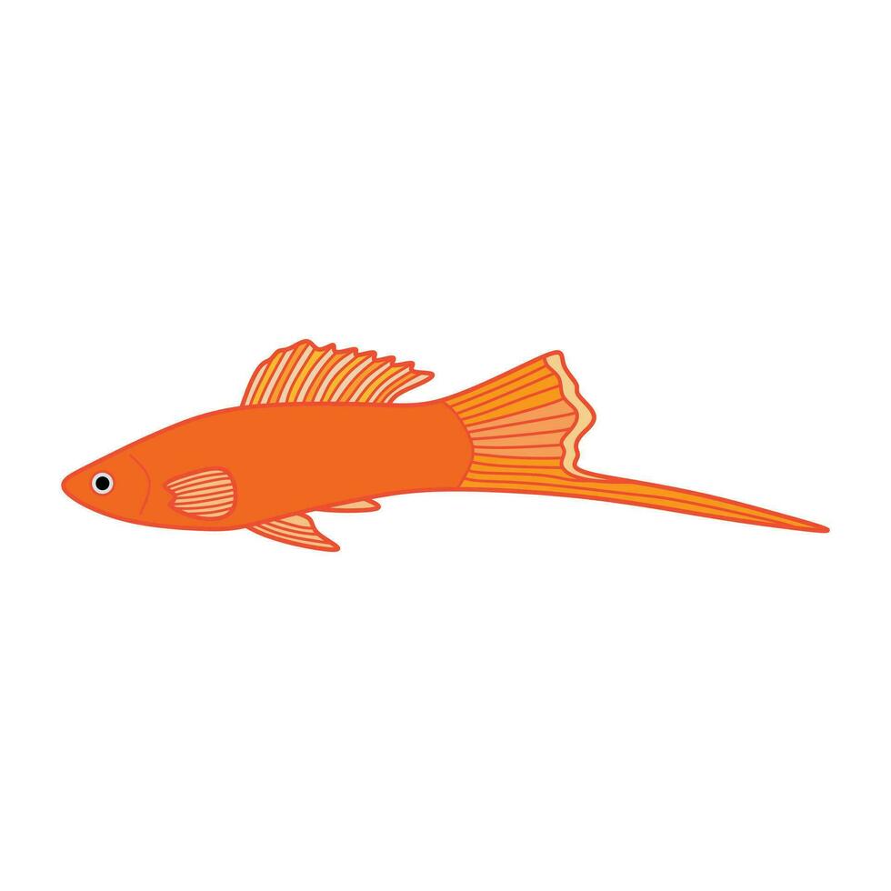 tecknad serie vektor illustration svärdbärare fisk ikon isolerat på vit bakgrund