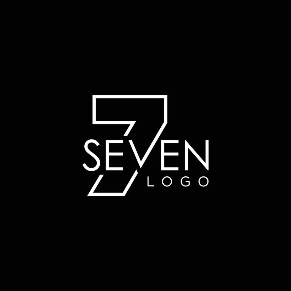 Nummer Sieben Logo Design Vorlage vektor
