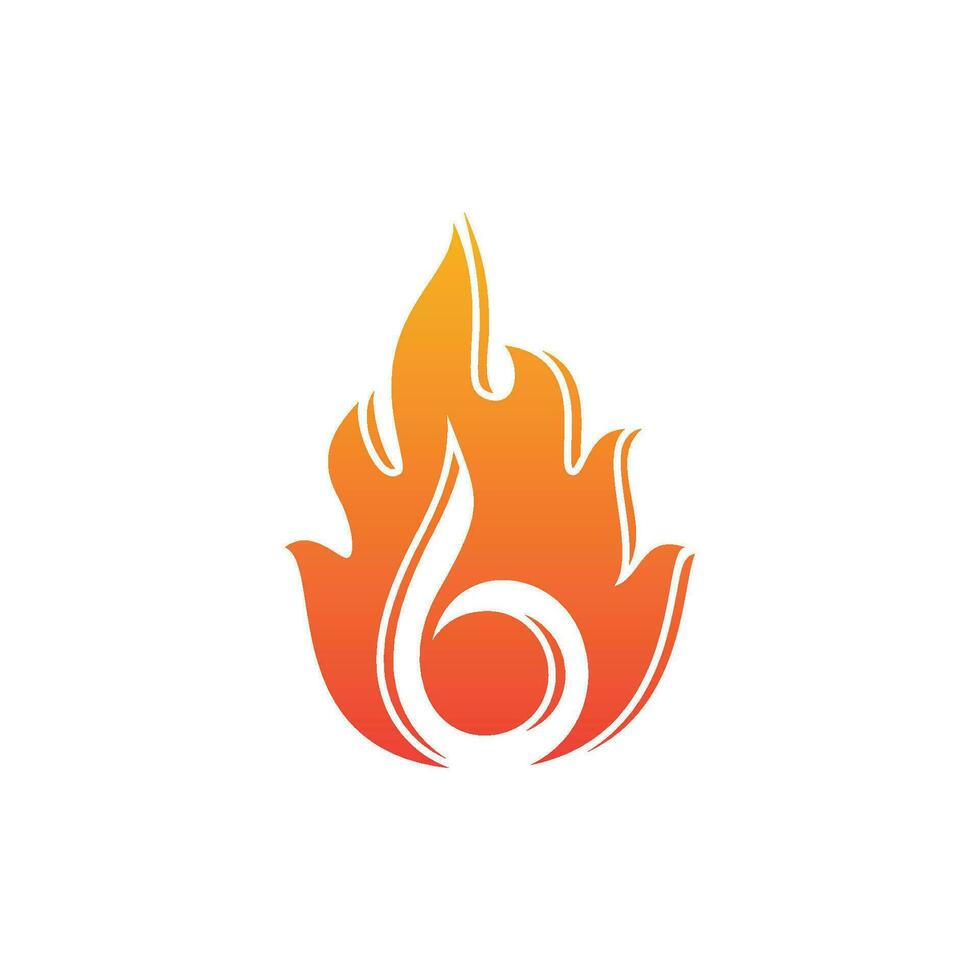Symbol Design Logo Brief b mit Feuer Vektor Illustration.